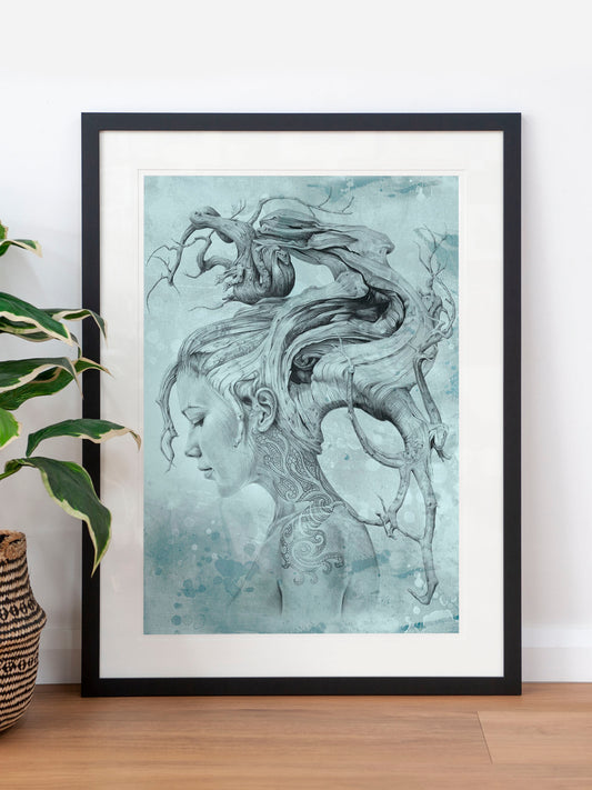 'Contemplation - Blue' art print