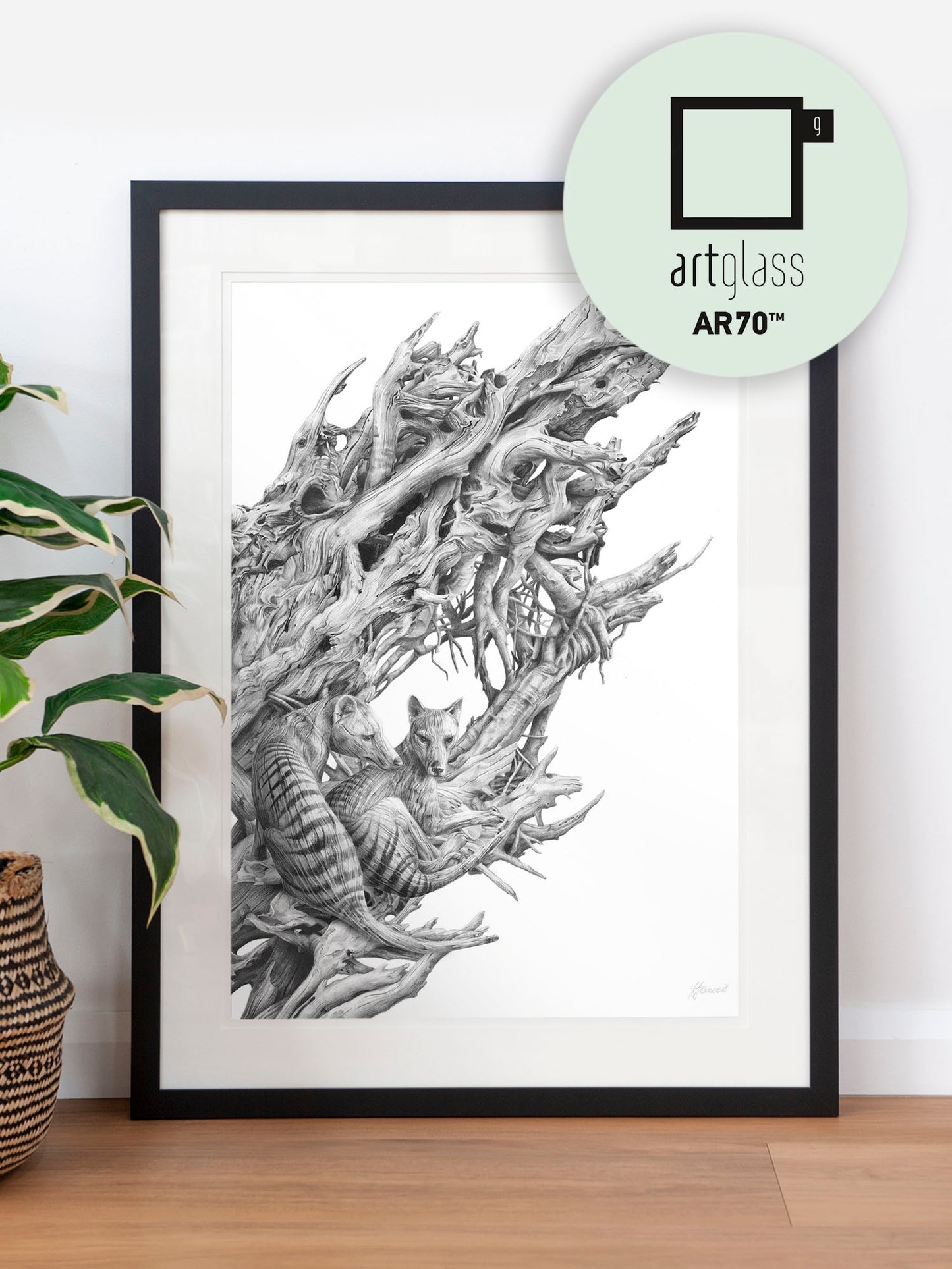 'Driftwood Thylacine' art print