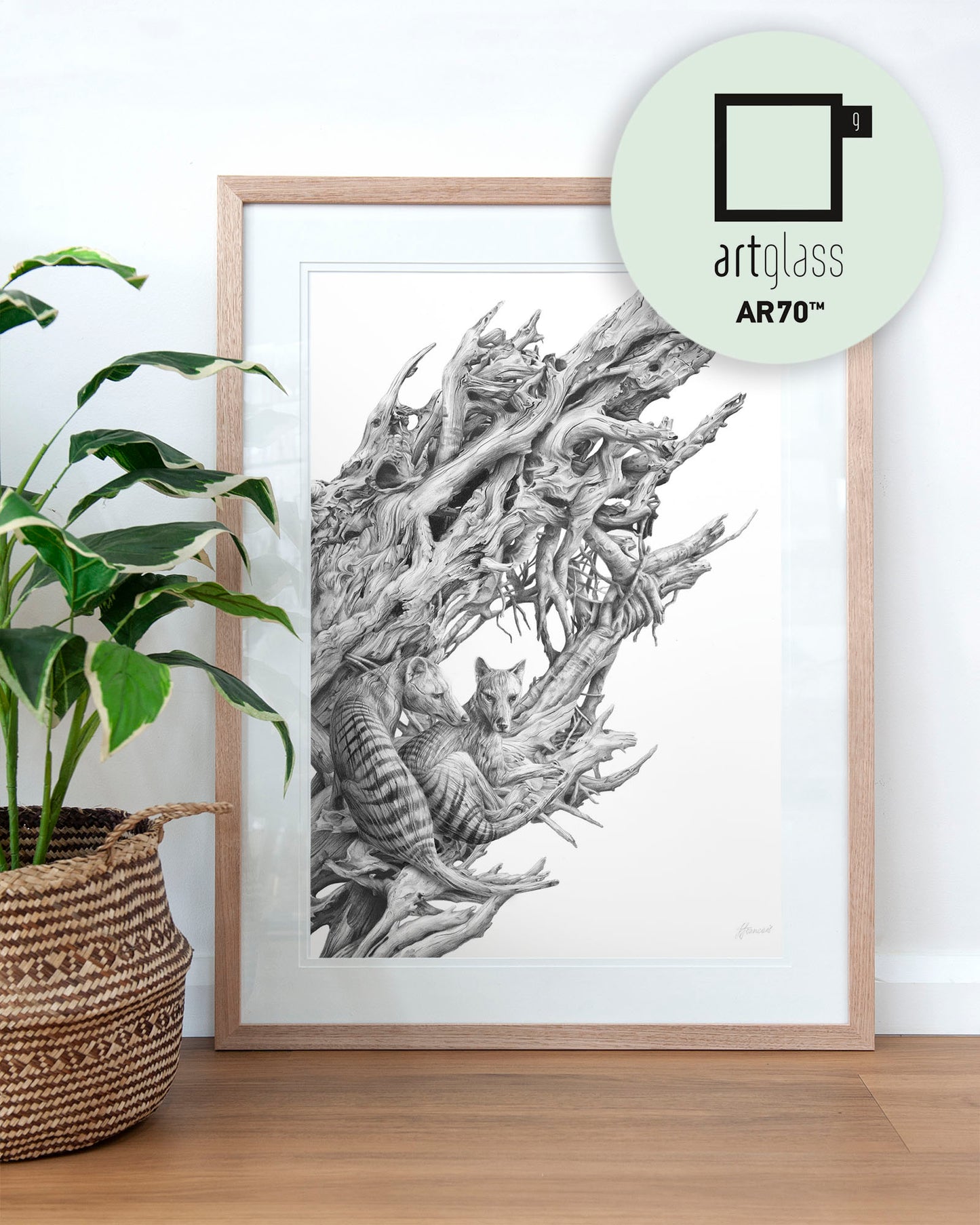'Driftwood Thylacine' art print