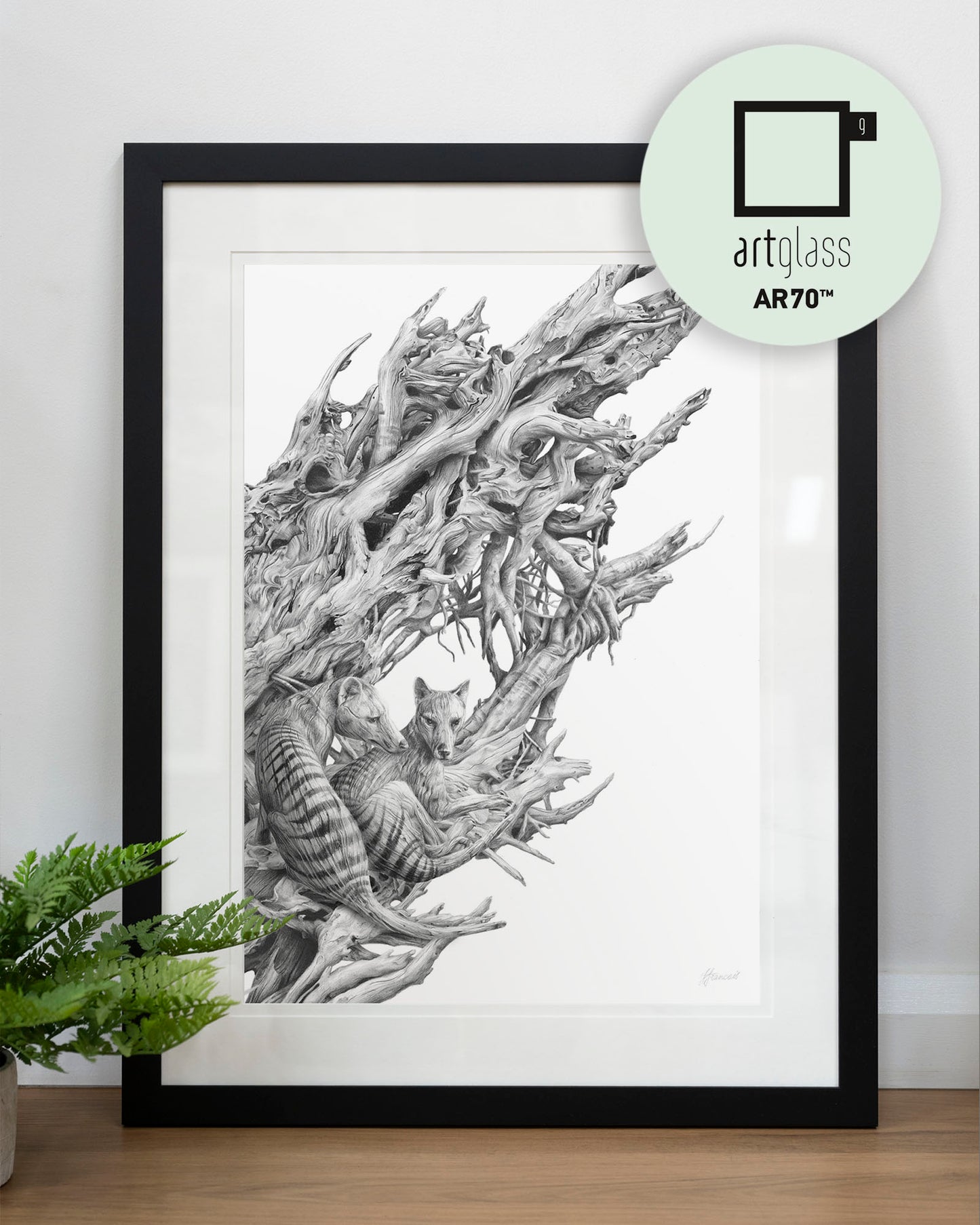 'Driftwood Thylacine' art print