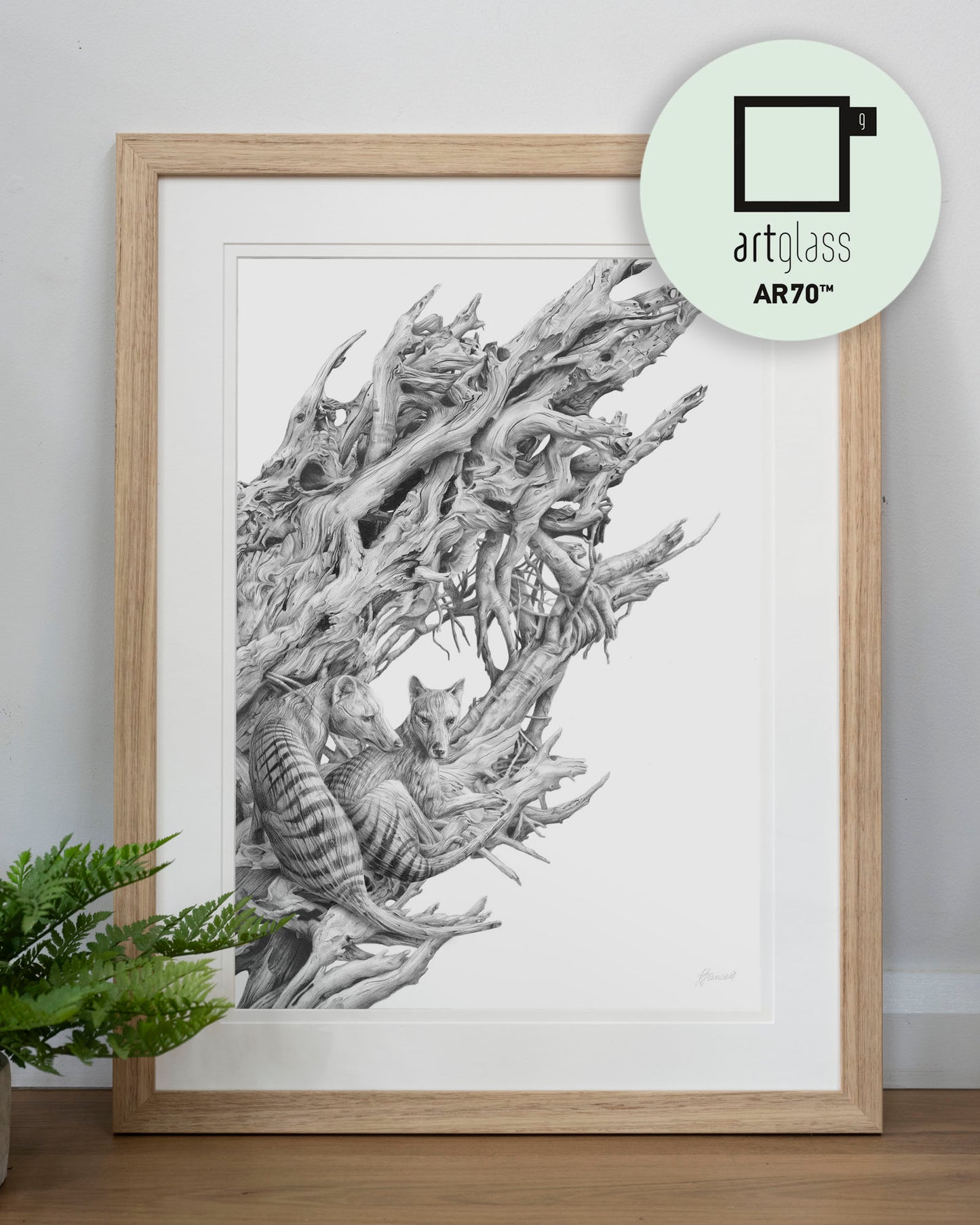 'Driftwood Thylacine' art print