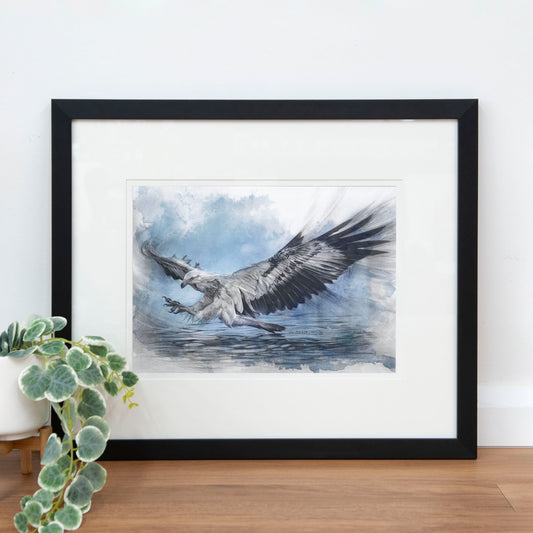 'White-bellied Sea Eagle Blue' art print