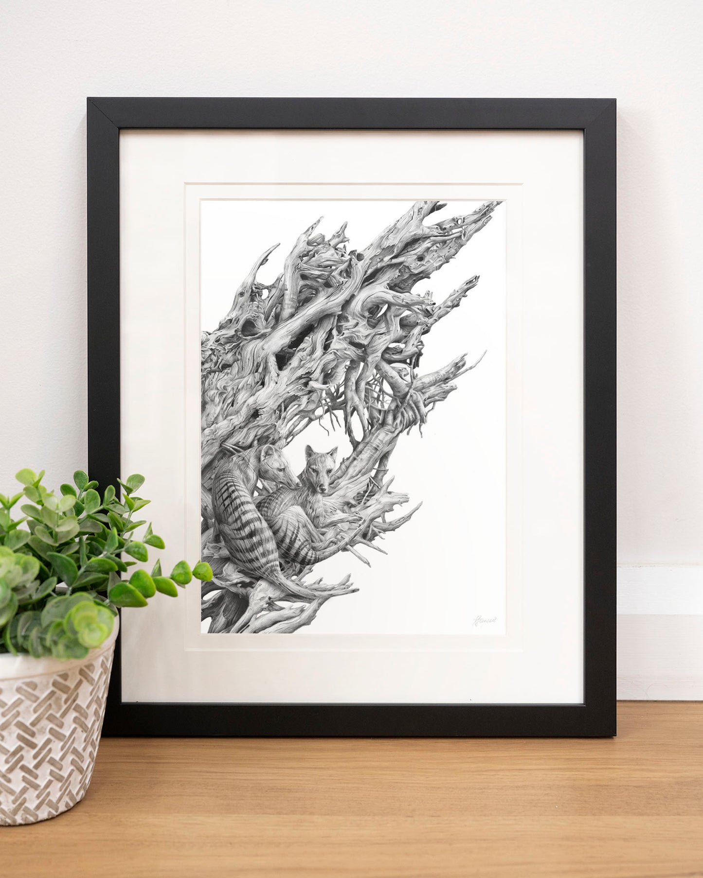 'Driftwood Thylacine' art print