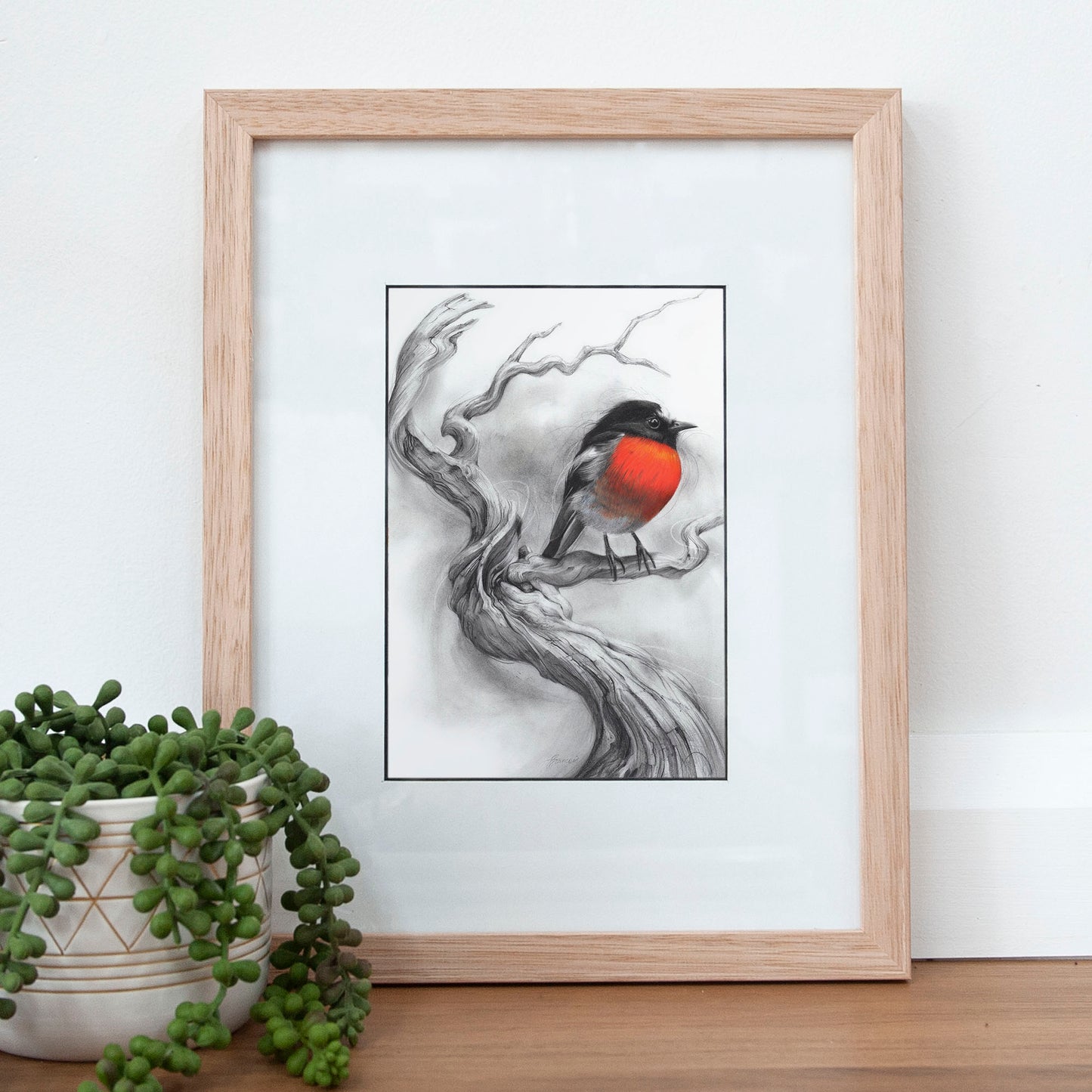 'Scarlet Robin' A5 art card