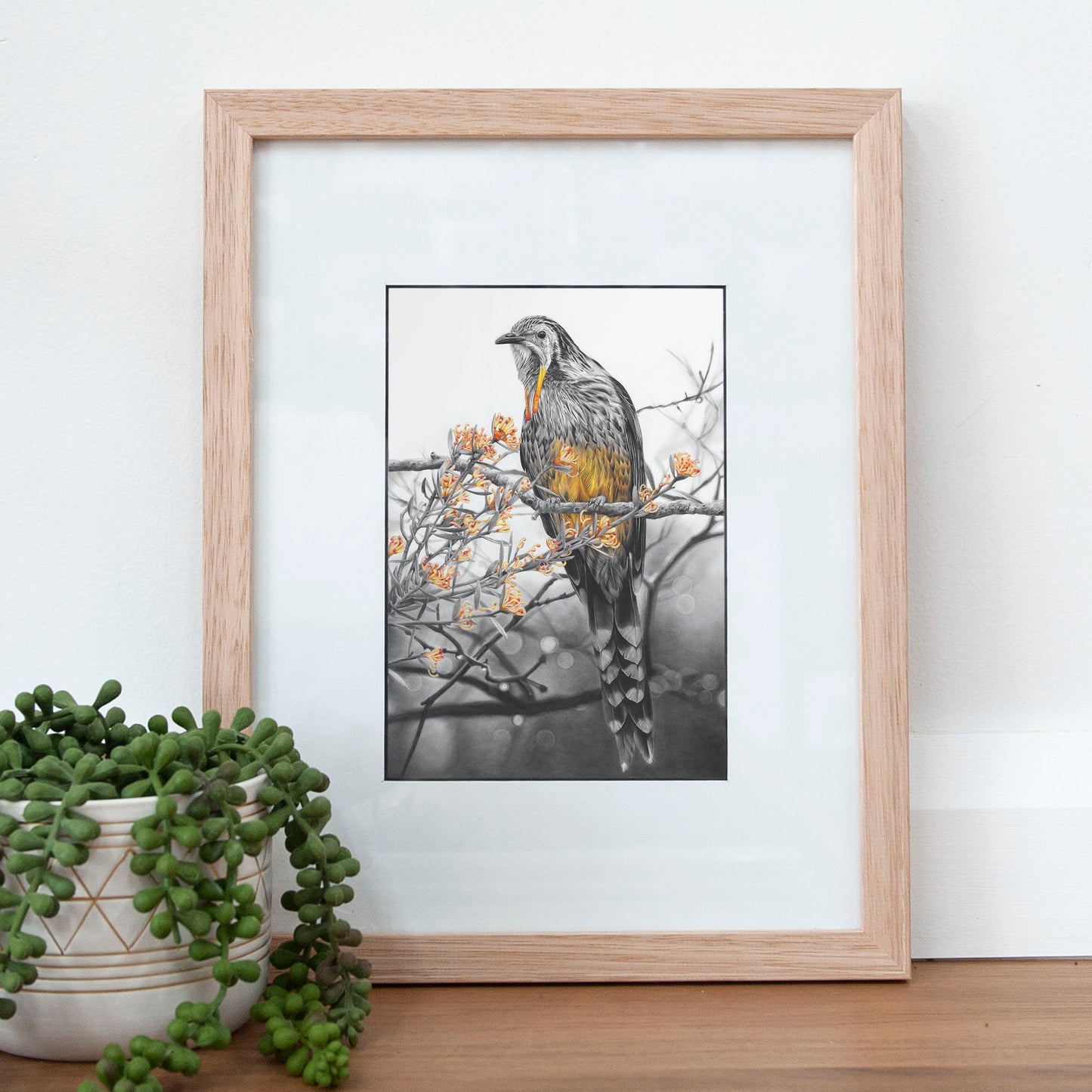 'Yellow Wattlebird' A5 art card