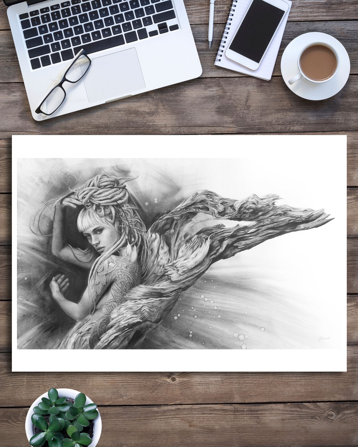 'Driftwood Angel' art print