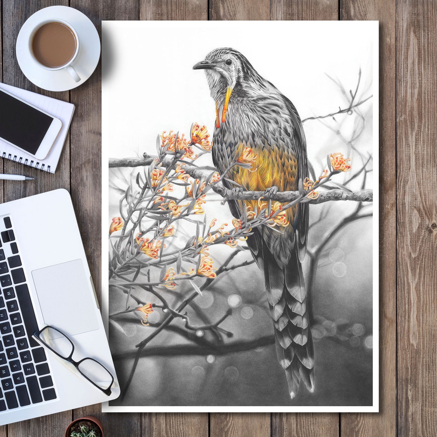 'Yellow Wattlebird' art print