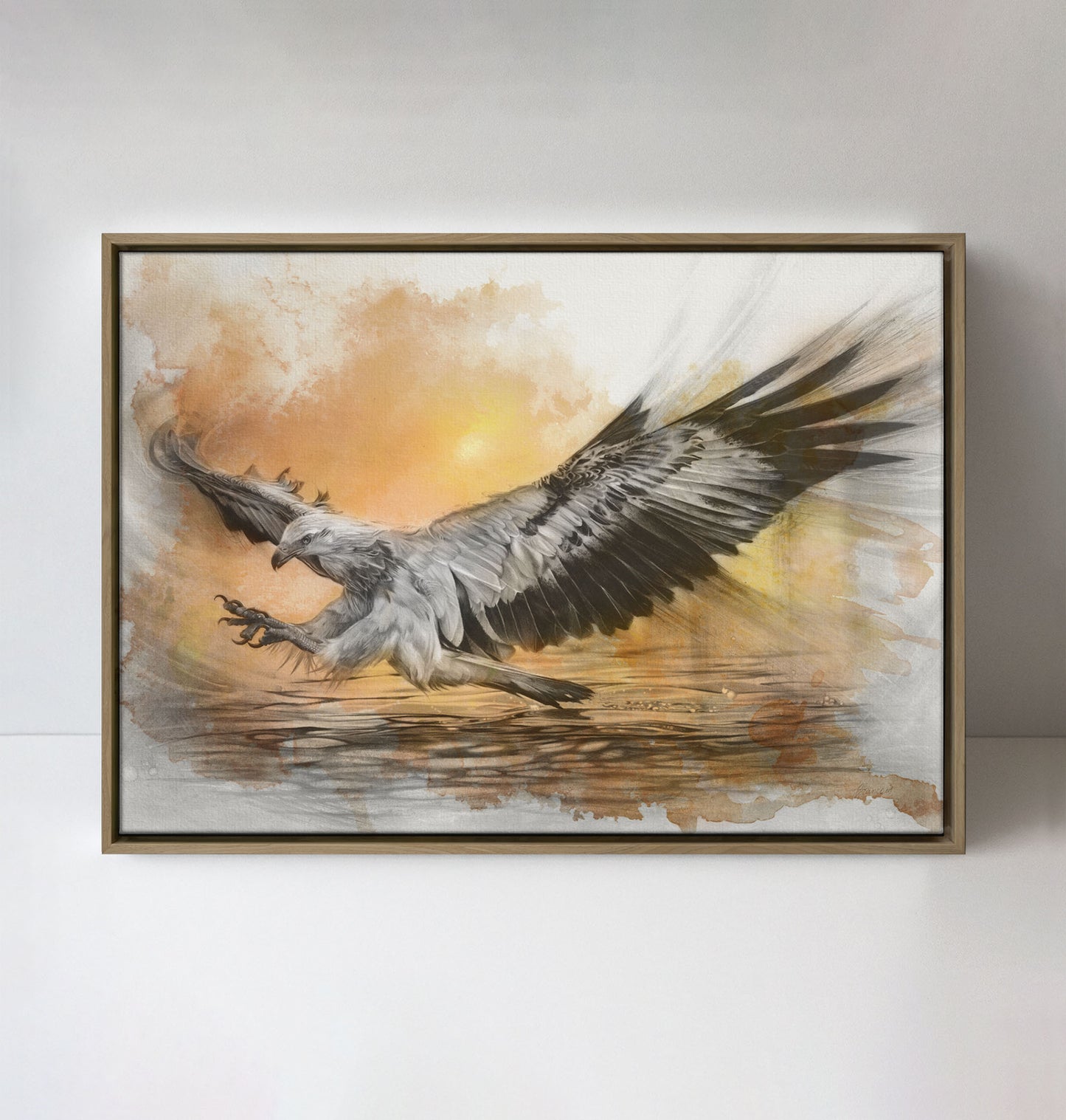 'White-bellied Sea Eagle Sunset' canvas print