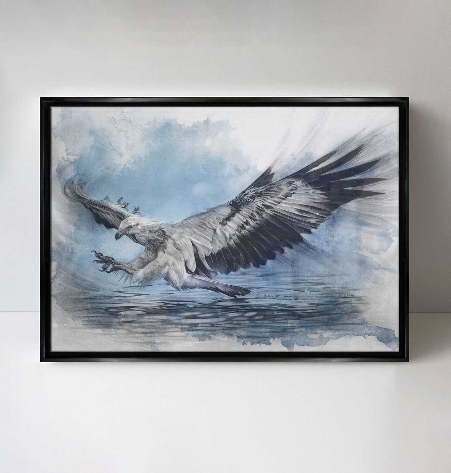 'White-bellied Sea Eagle Blue' canvas print