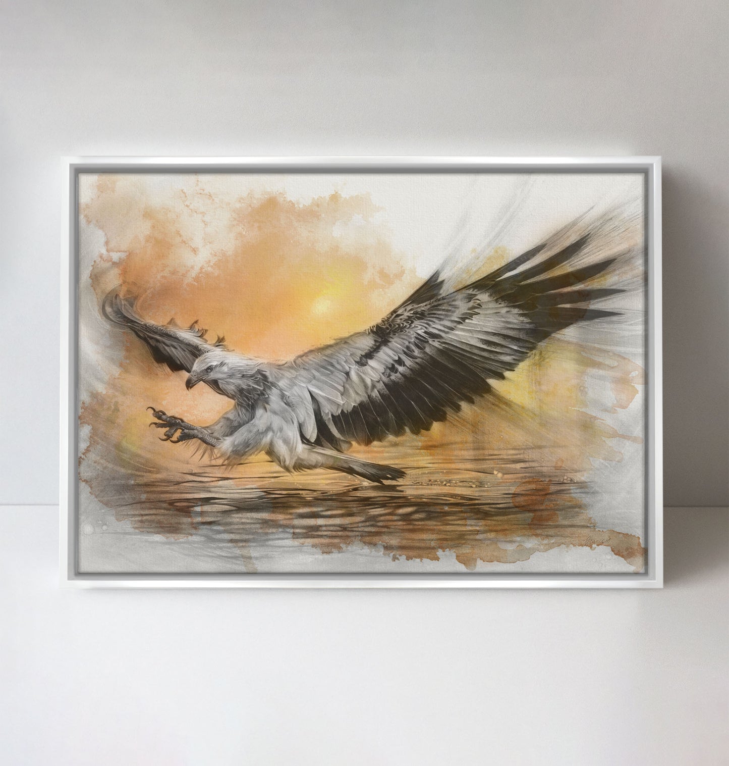 'White-bellied Sea Eagle Sunset' canvas print
