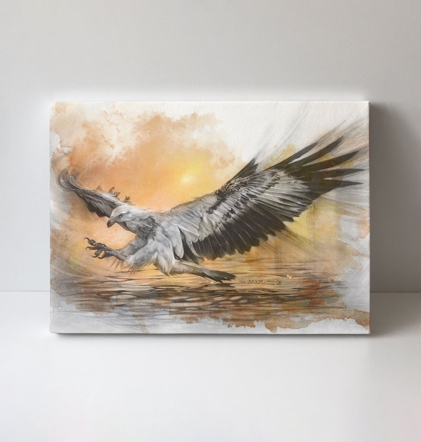 'White-bellied Sea Eagle Sunset' canvas print