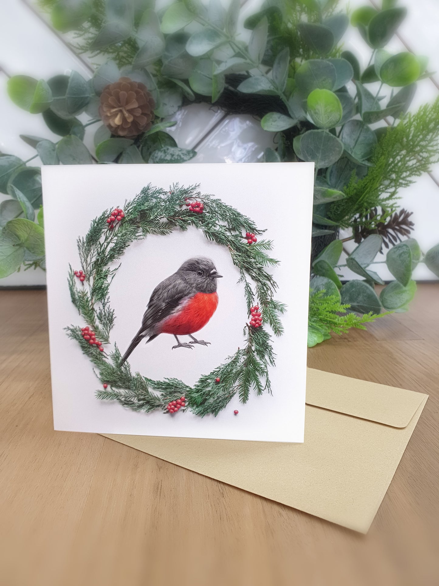 'Red Robin' Christmas card