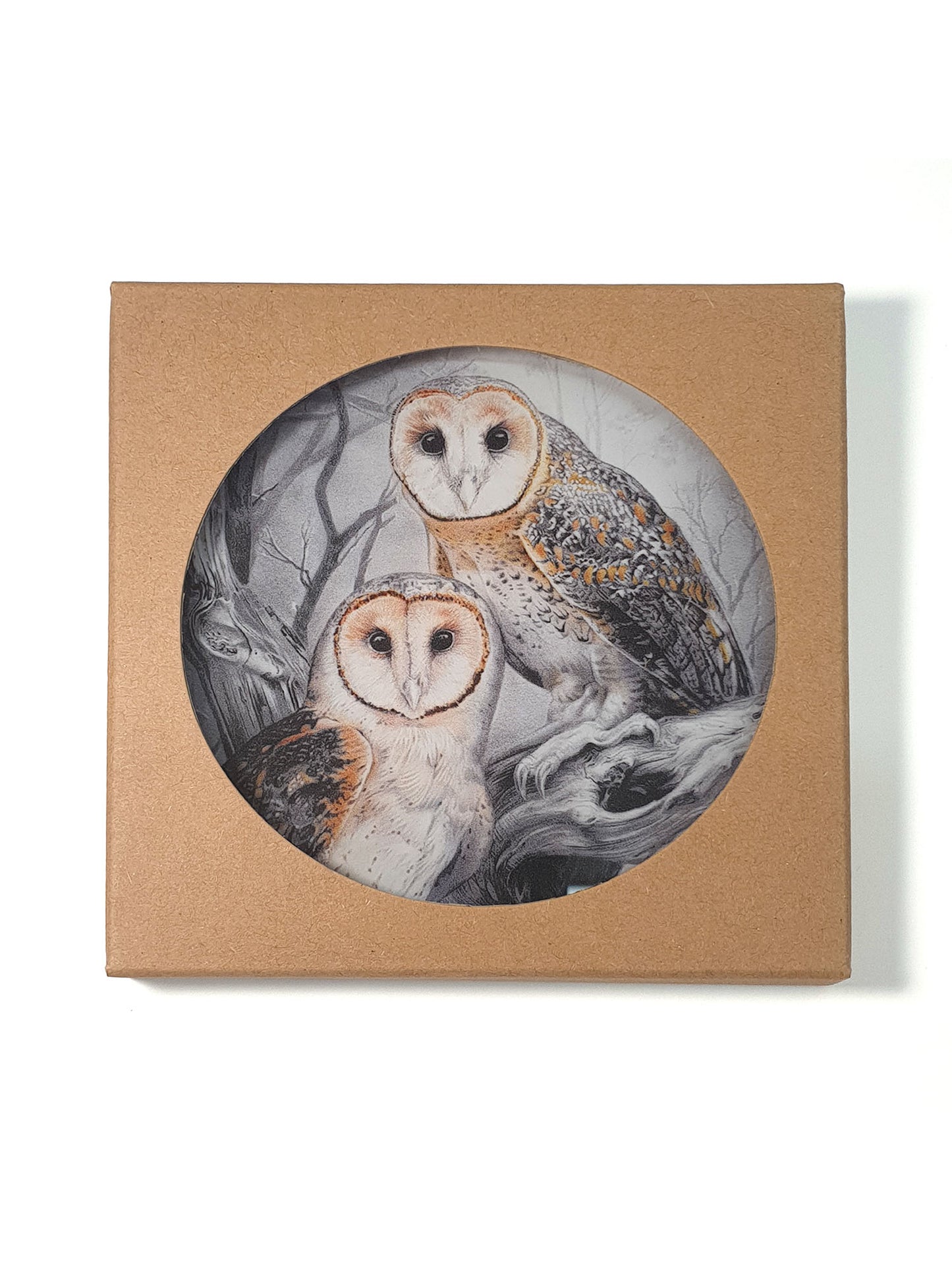 'Masked Owl' acrylic coaster