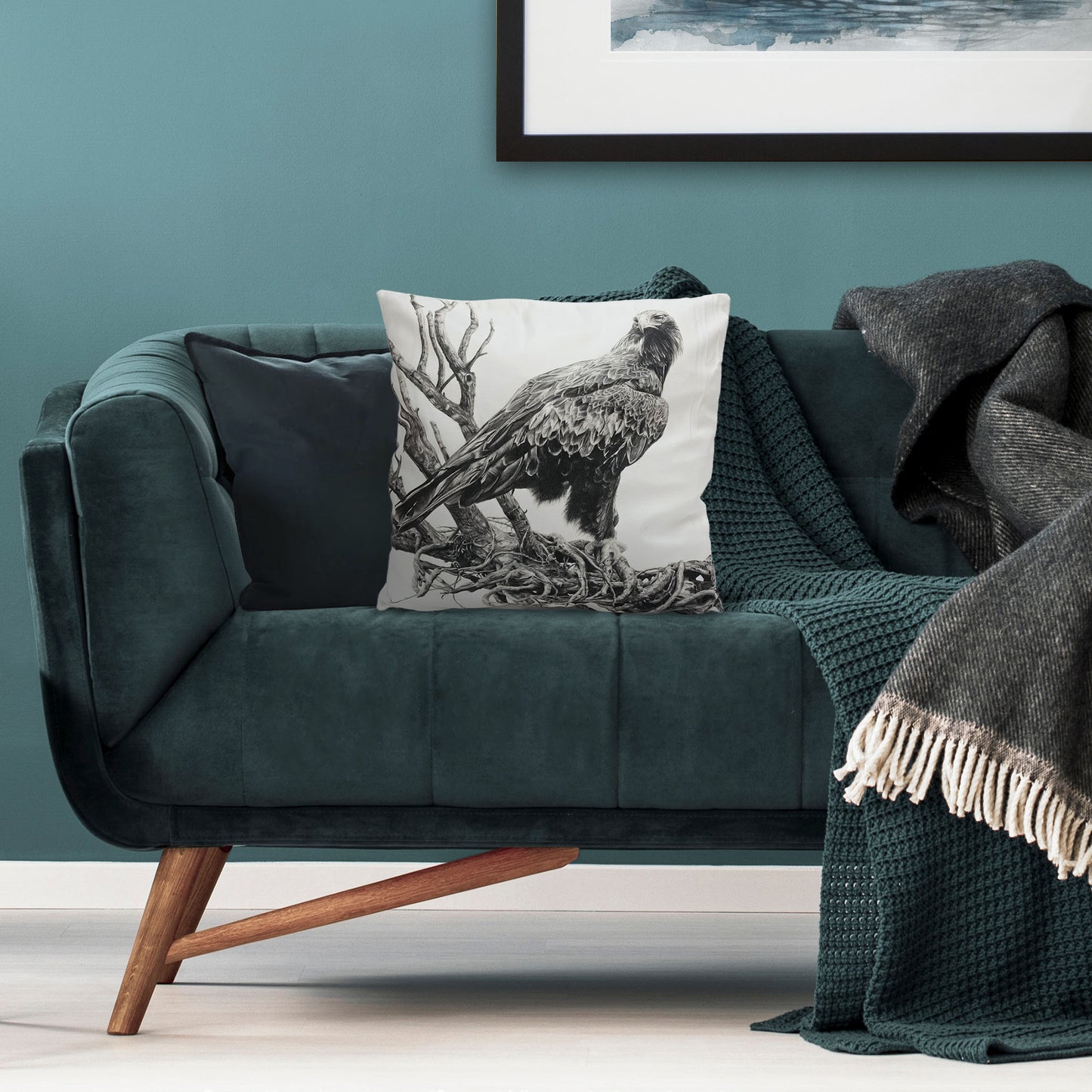 Cushion cover featuring 'Wedge-tailed Eagle' artwork
