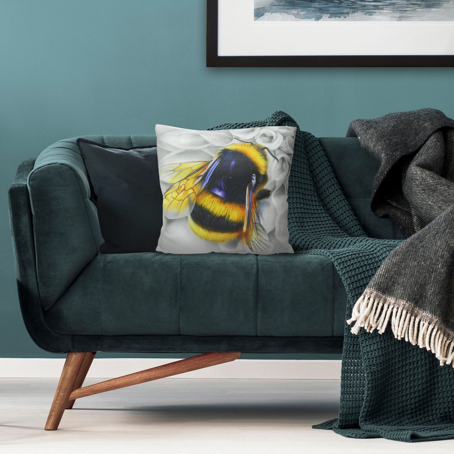 Cushion cover featuring 'Mumma Buzz' artwork