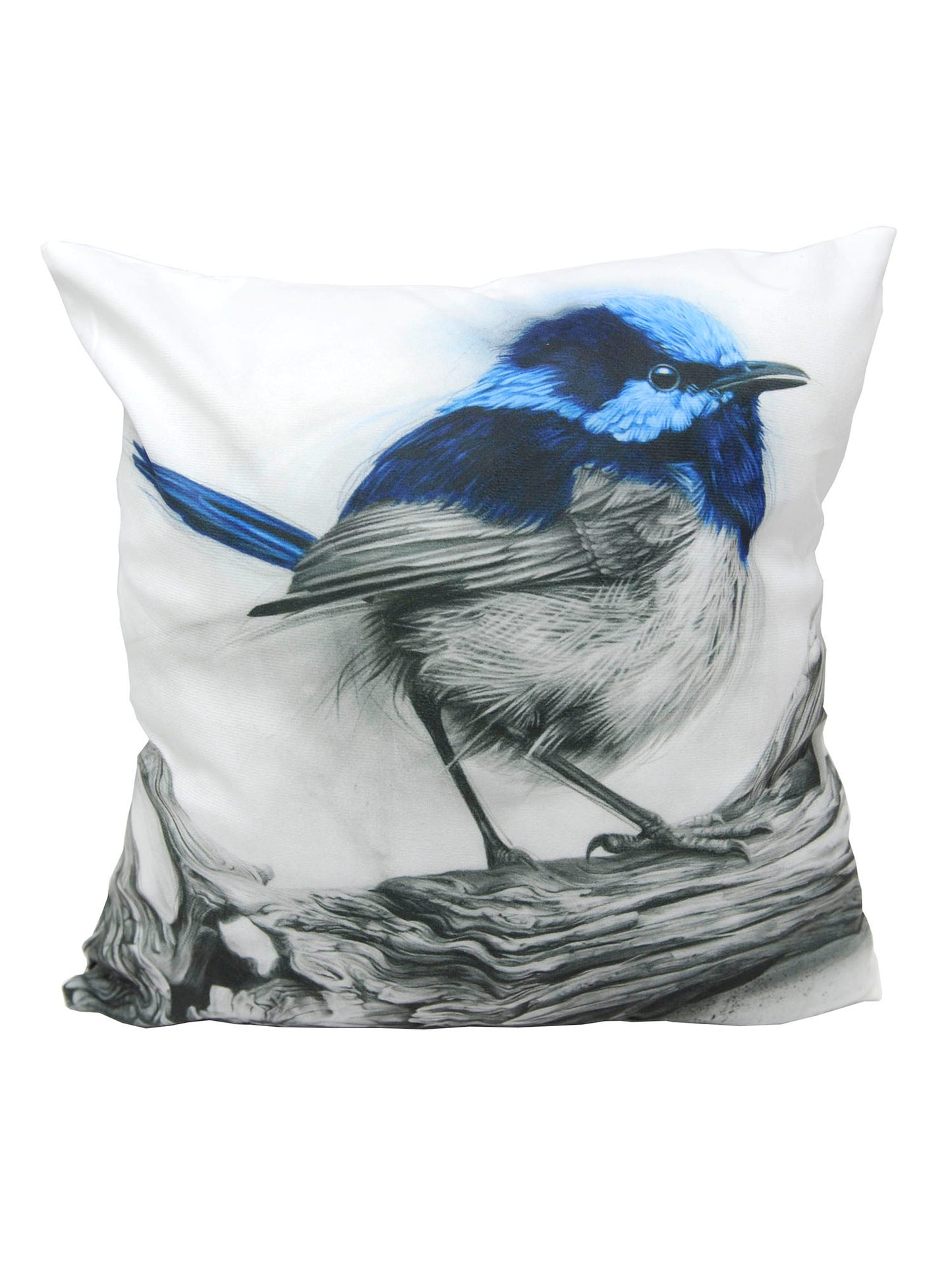 Cushion cover featuring 'Fairy Wren' artwork