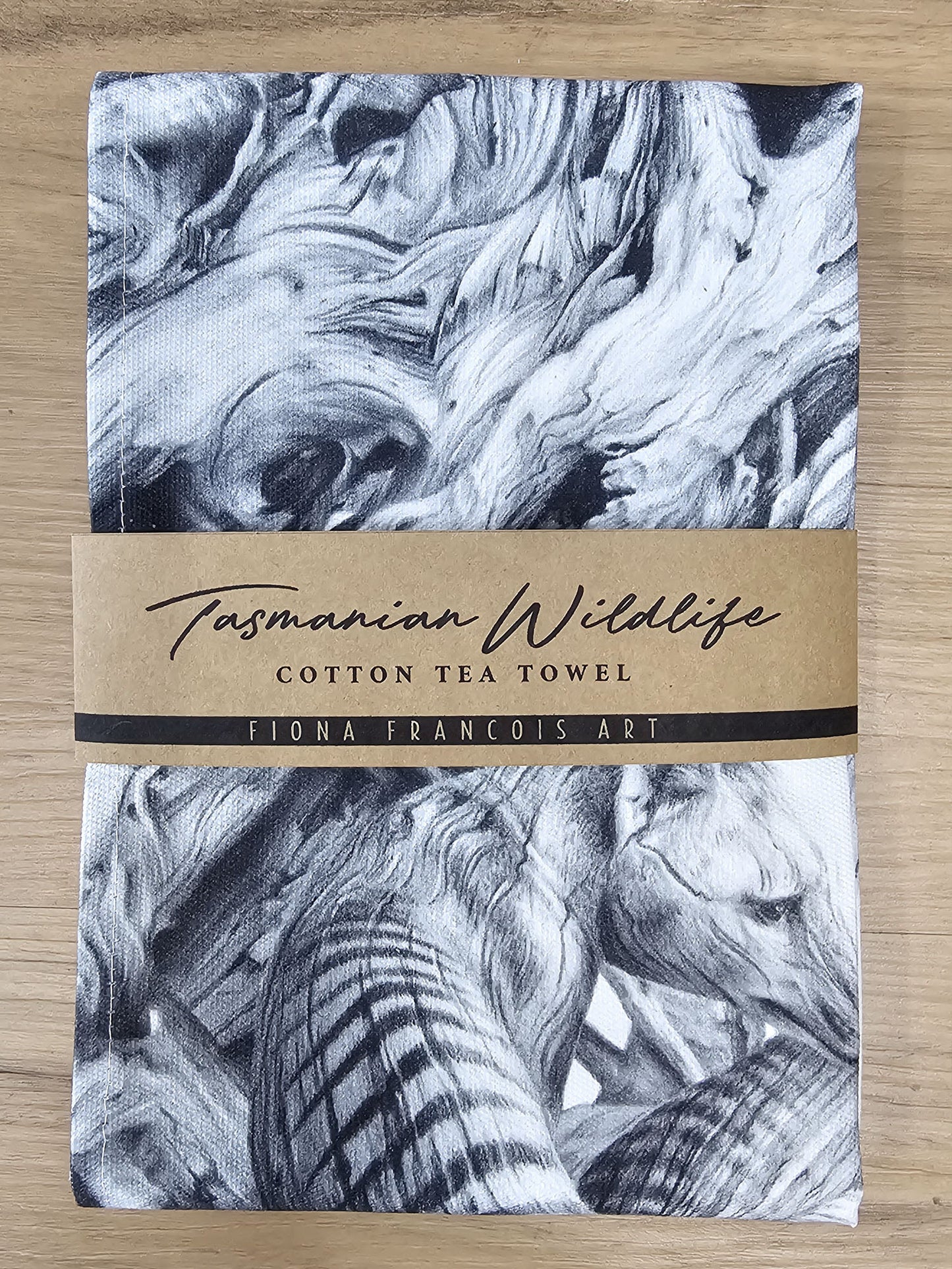 'Driftwood Thylacine' Cotton Tea Towel