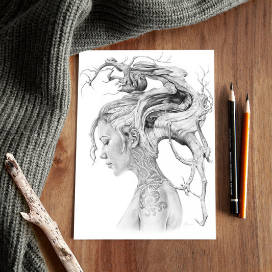 'Contemplation' A5 art card