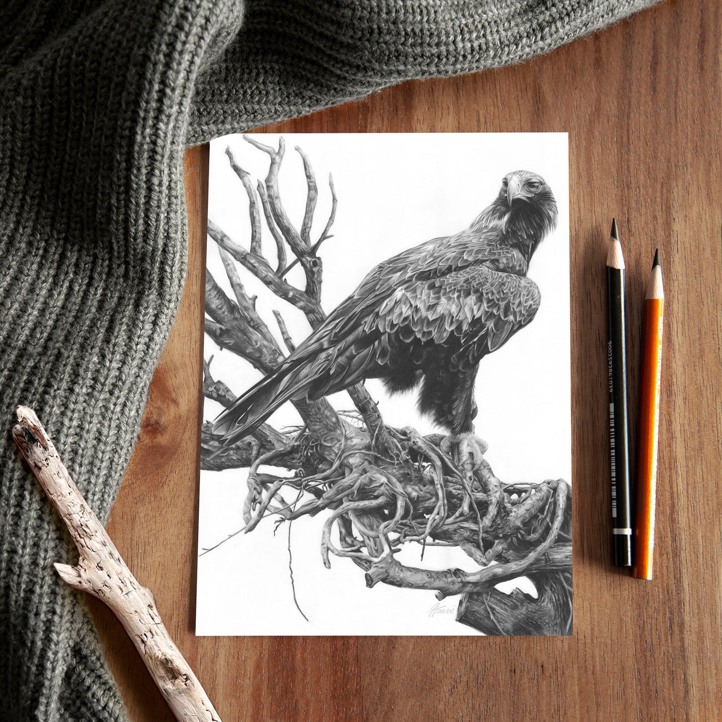 'Wedge-tailed Eagle' A5 art card