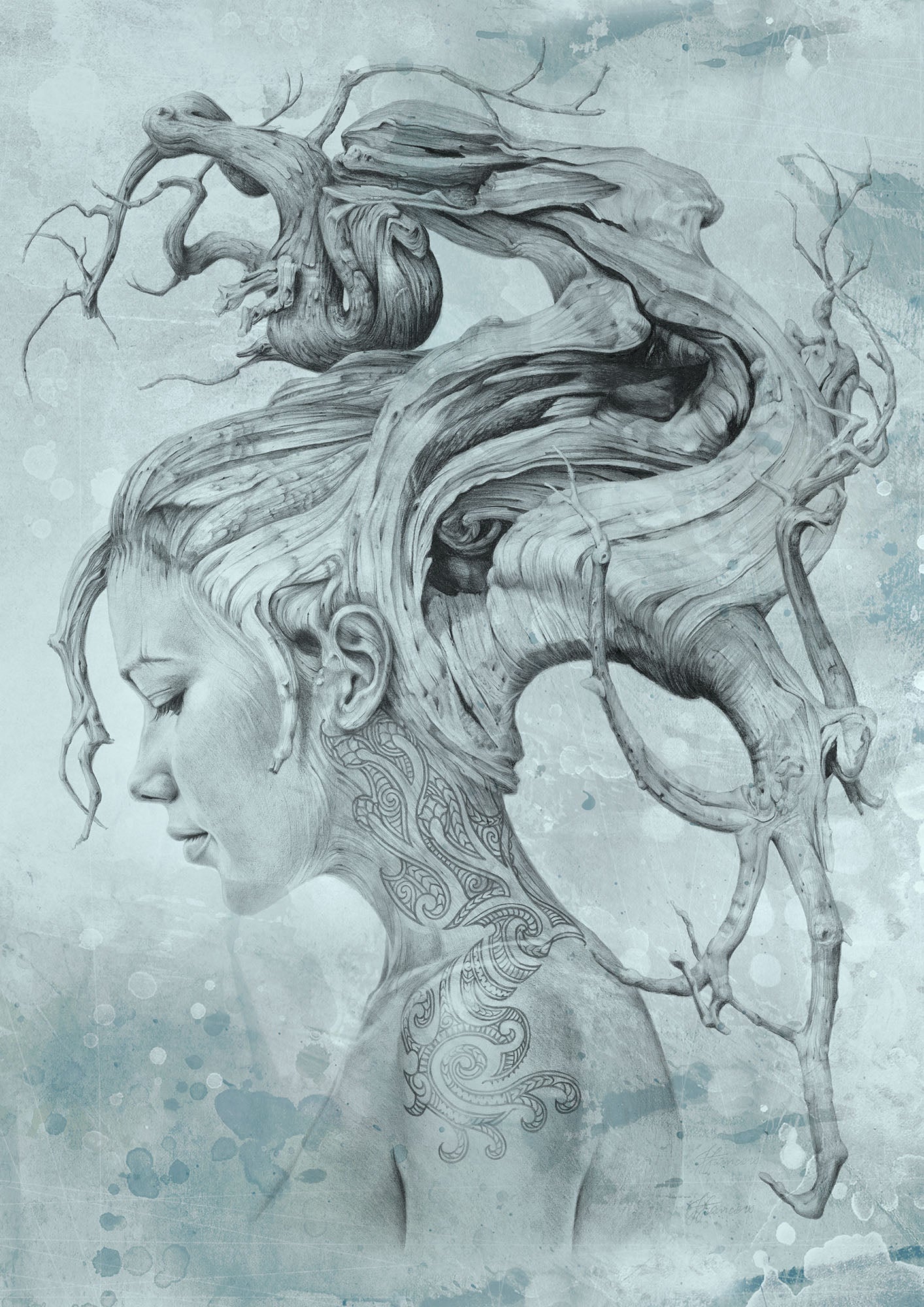 'Contemplation - Blue' art print