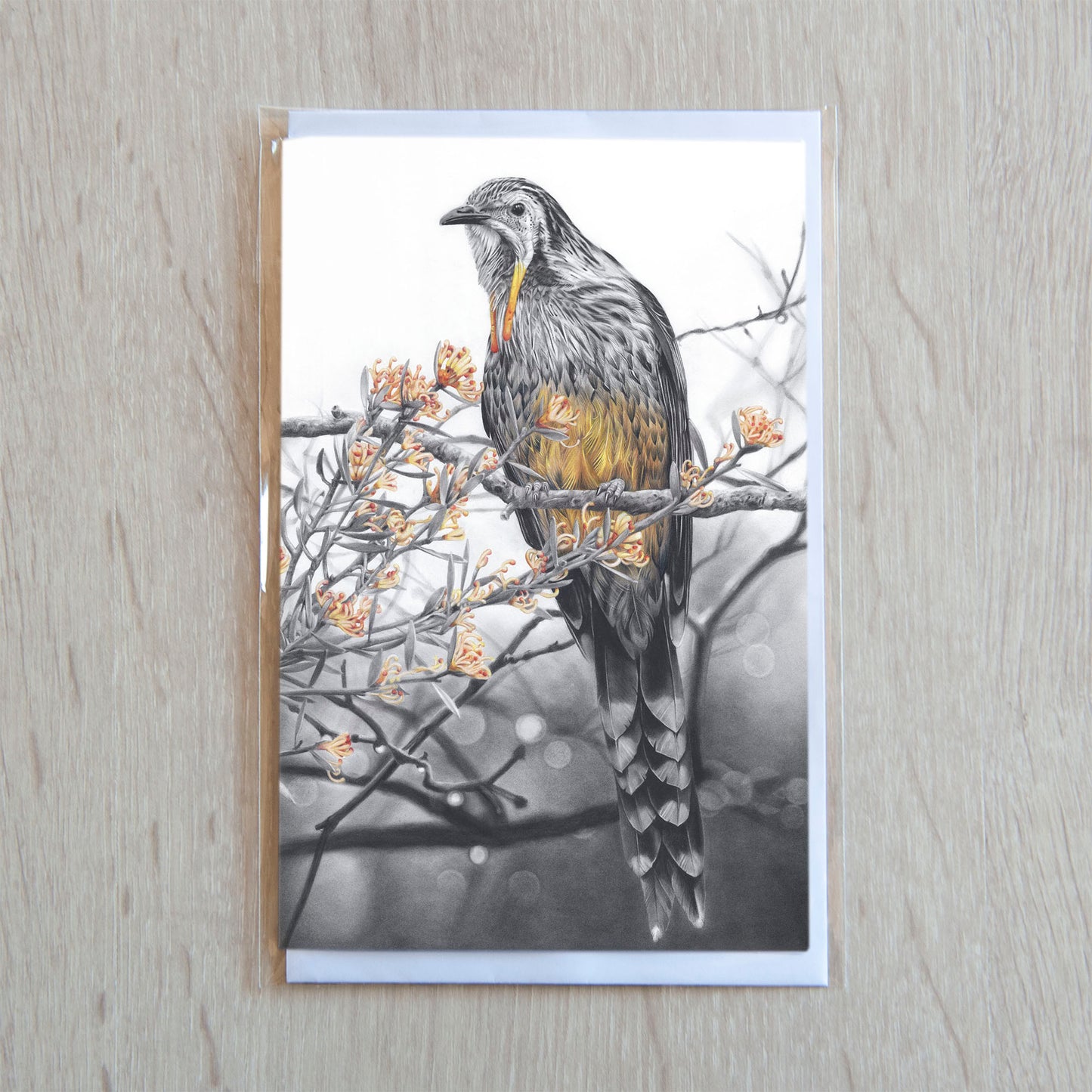 'Yellow Wattlebird' greeting card
