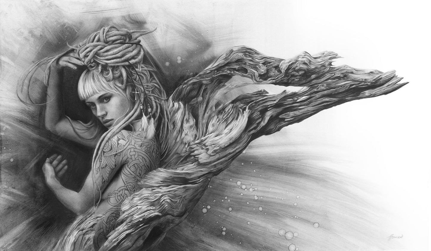 'Driftwood Angel' art print
