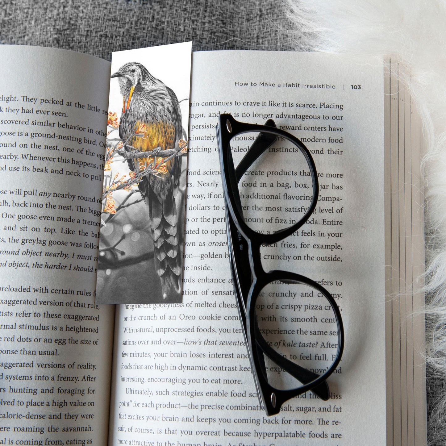 'Yellow Wattlebird' bookmark