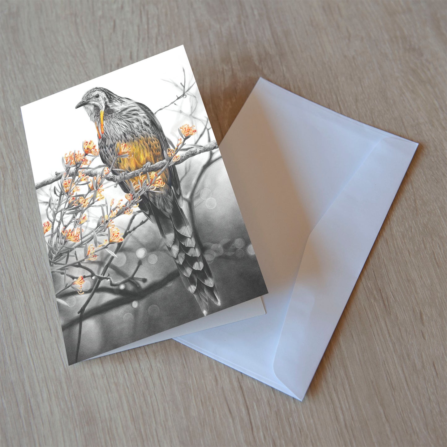 'Yellow Wattlebird' greeting card