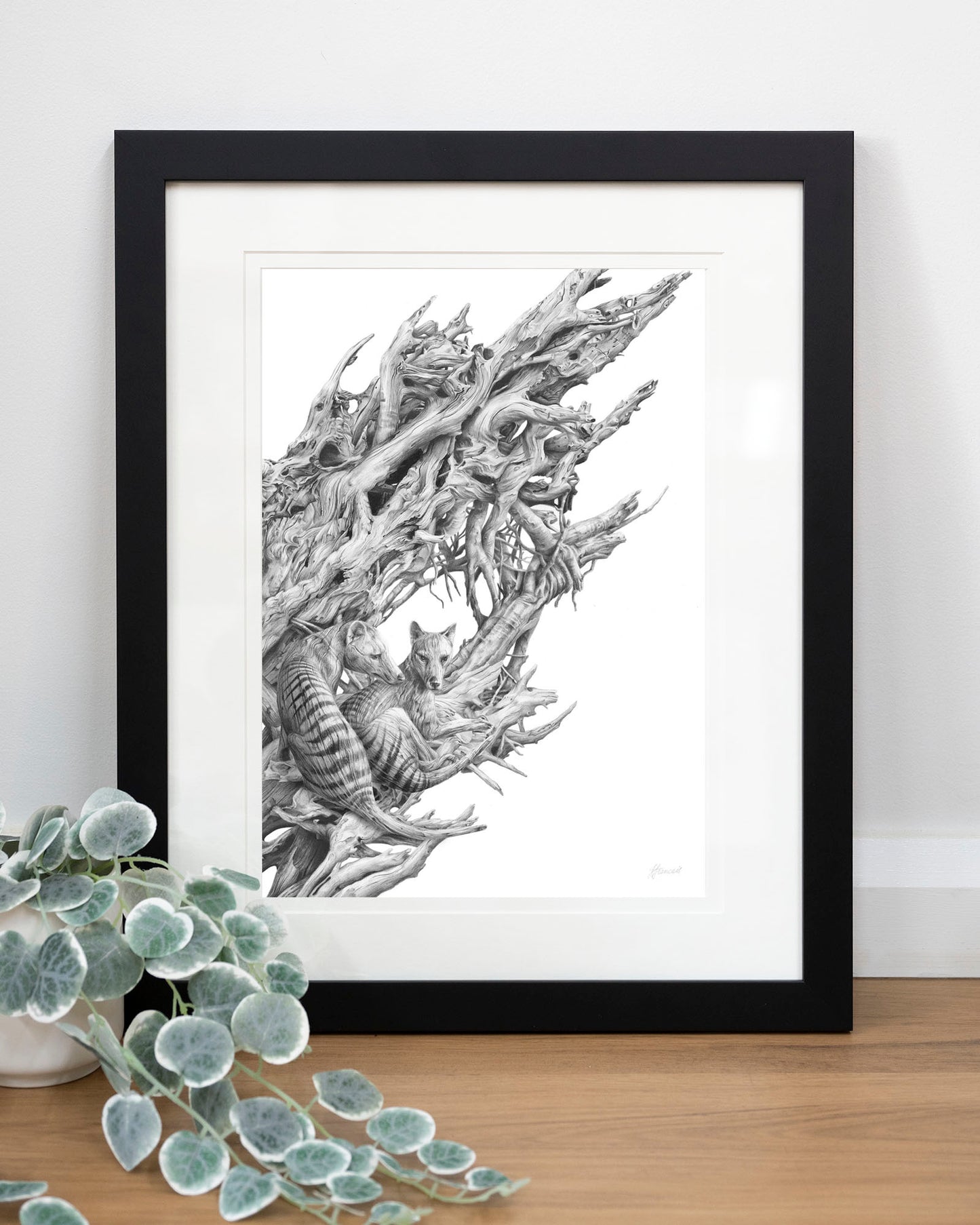 'Driftwood Thylacine' art print