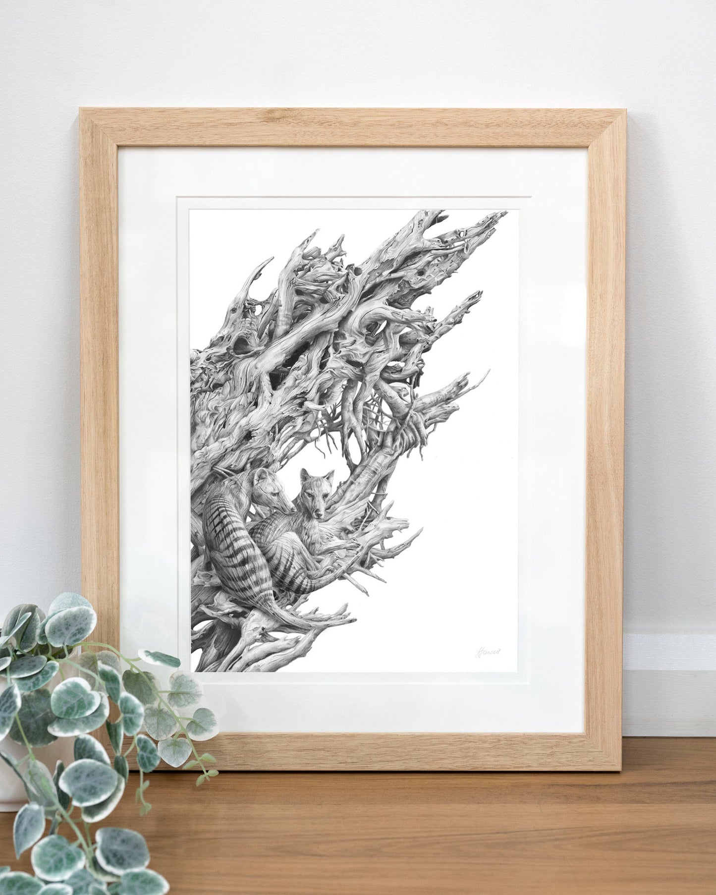 'Driftwood Thylacine' art print