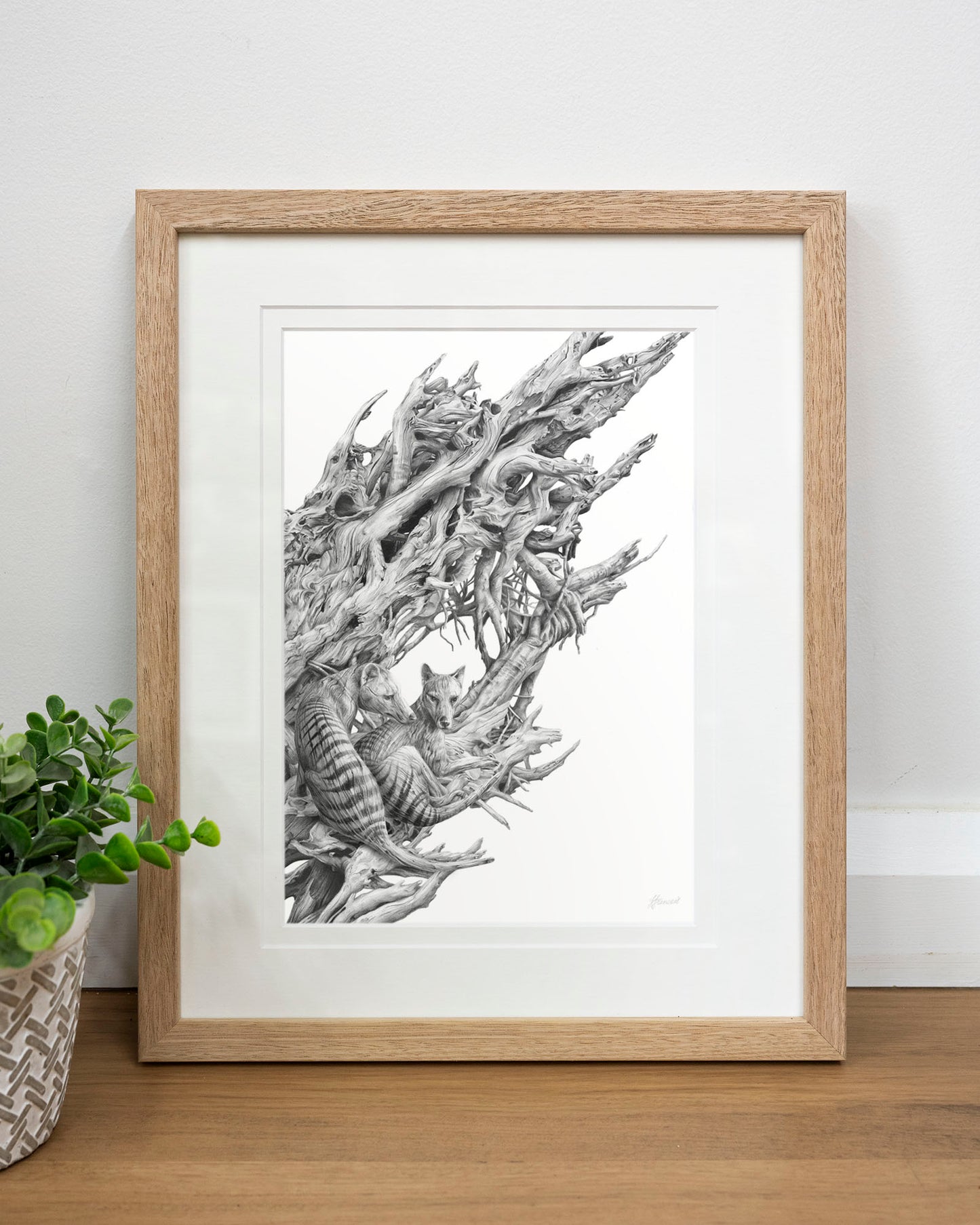 'Driftwood Thylacine' art print