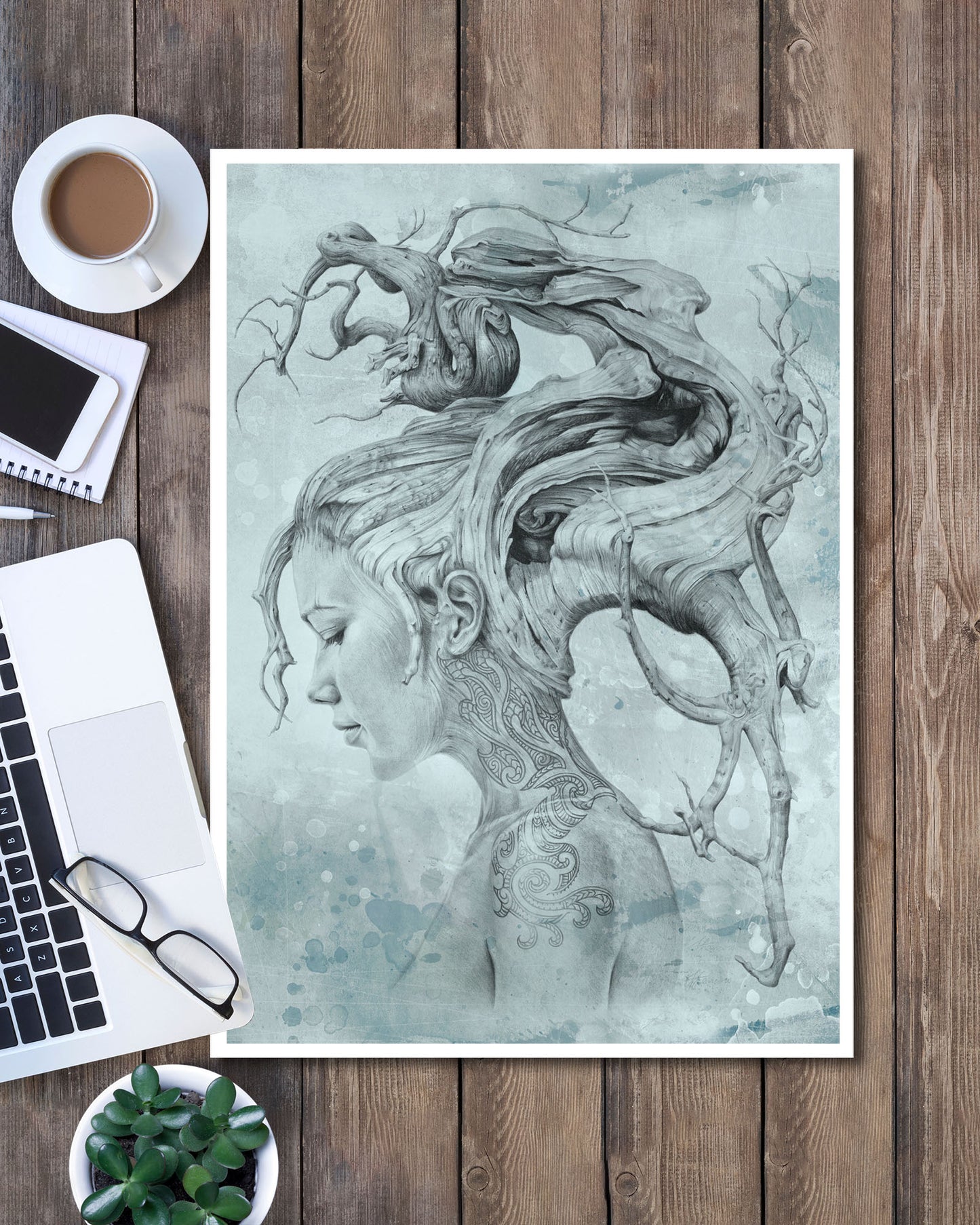 'Contemplation - Blue' art print