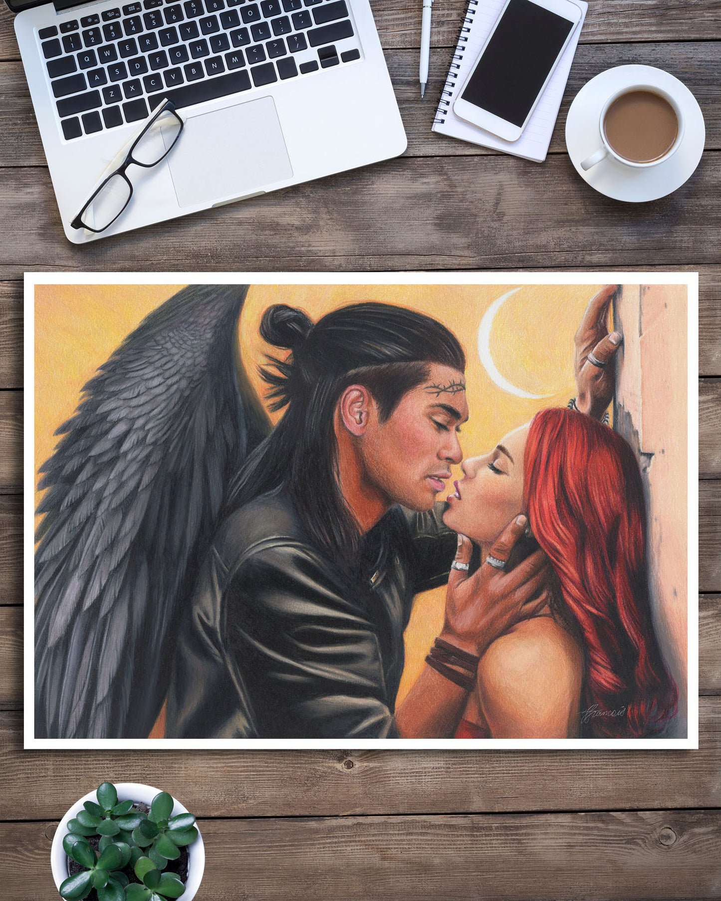 'Crescent Kiss' art print