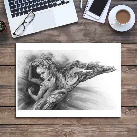 'Driftwood Angel' art print