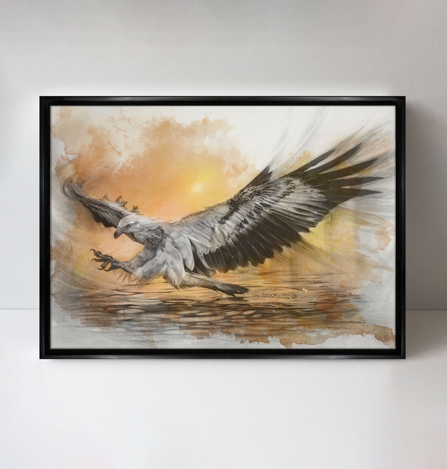 'White-bellied Sea Eagle Sunset' canvas print