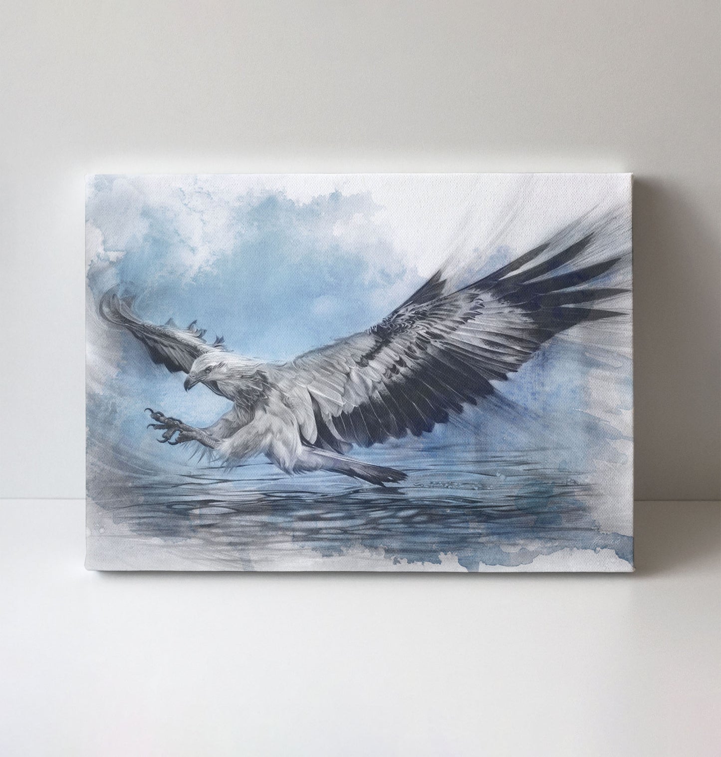 'White-bellied Sea Eagle Blue' canvas print