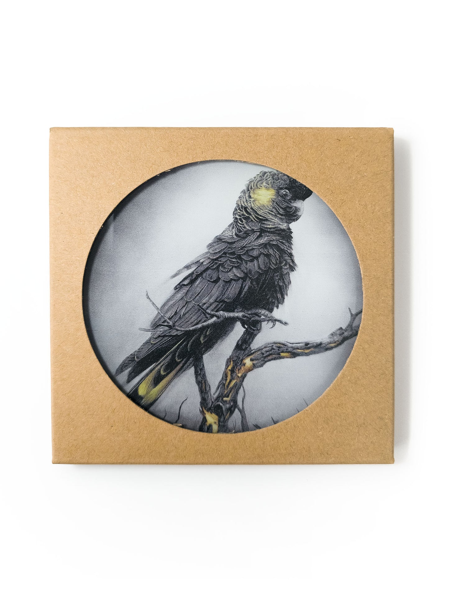 'Black Cockatoo' acrylic coaster