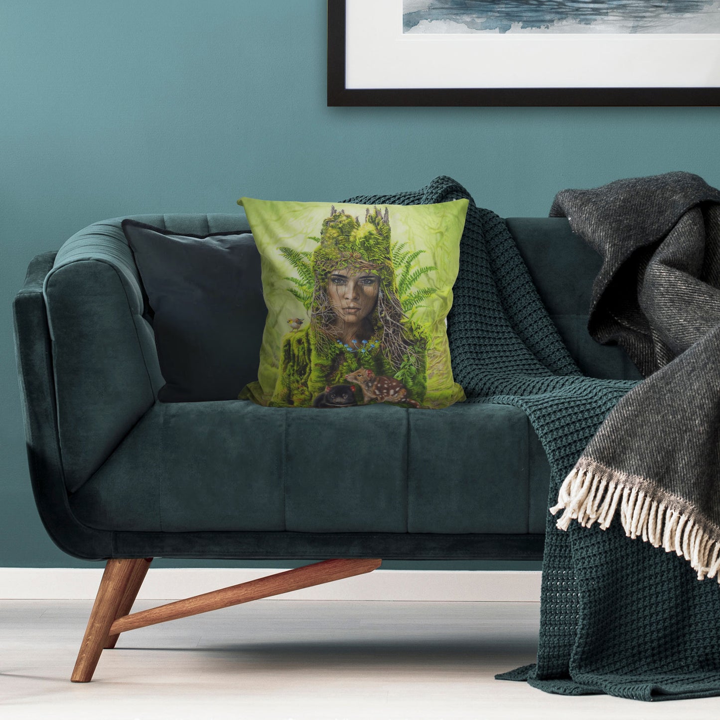Cushion cover featuring 'Forestborn' artwork