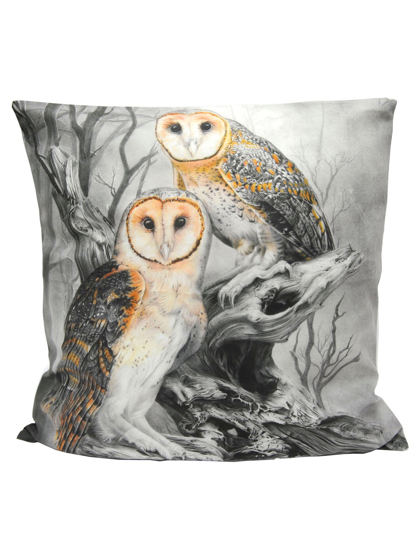 Cushion cover featuring 'Tasmanian Masked Owls' artwork