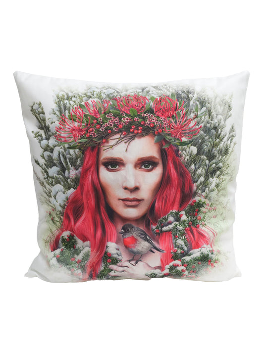 Cushion cover featuring 'Waratah Queen' artwork