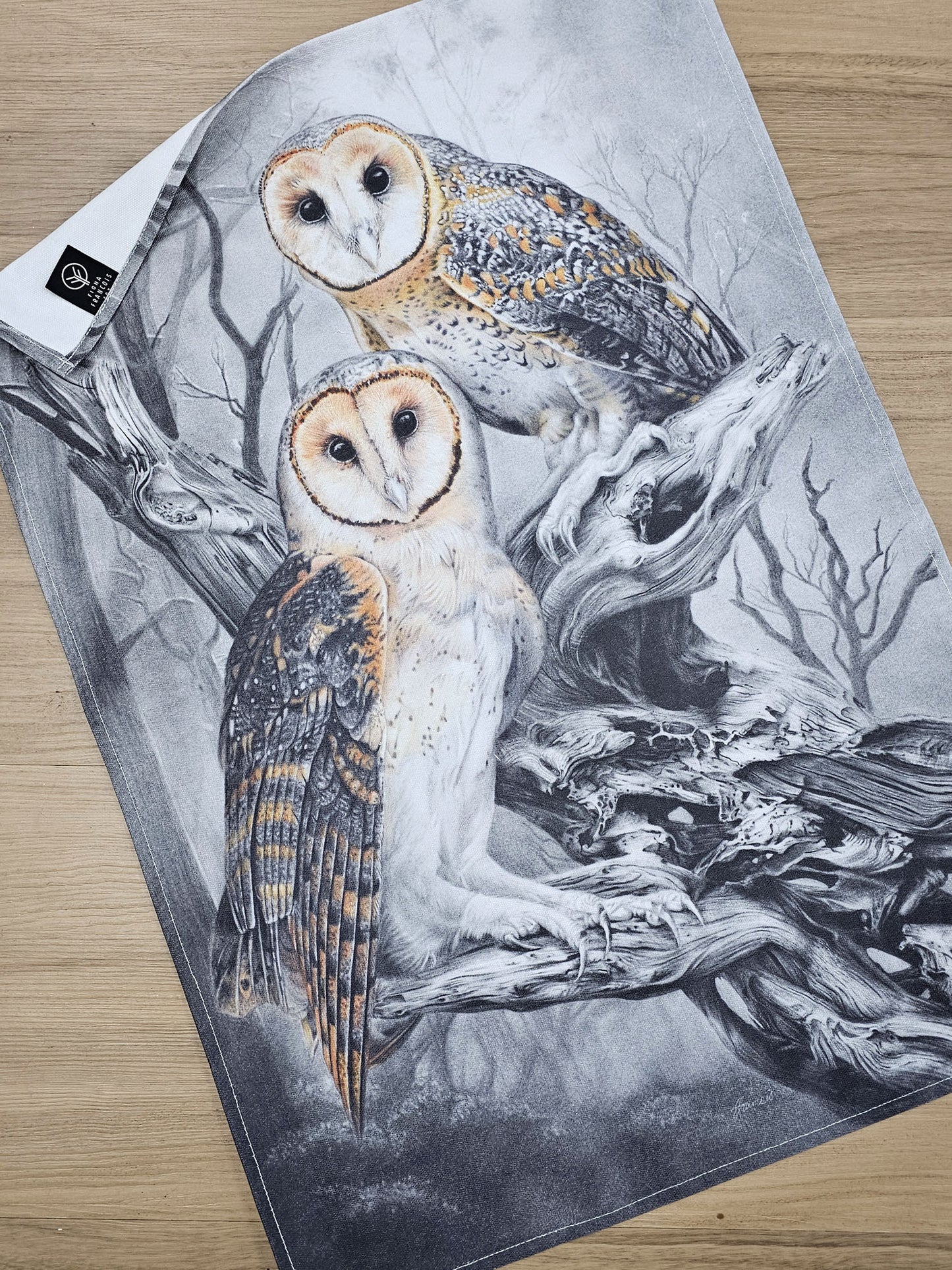 'Tasmanian Masked Owl' Cotton Tea Towel