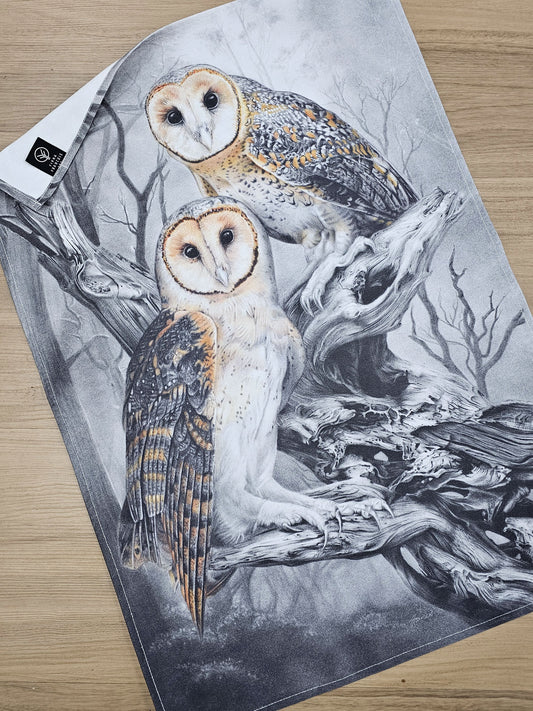 'Tasmanian Masked Owl' Cotton Tea Towel
