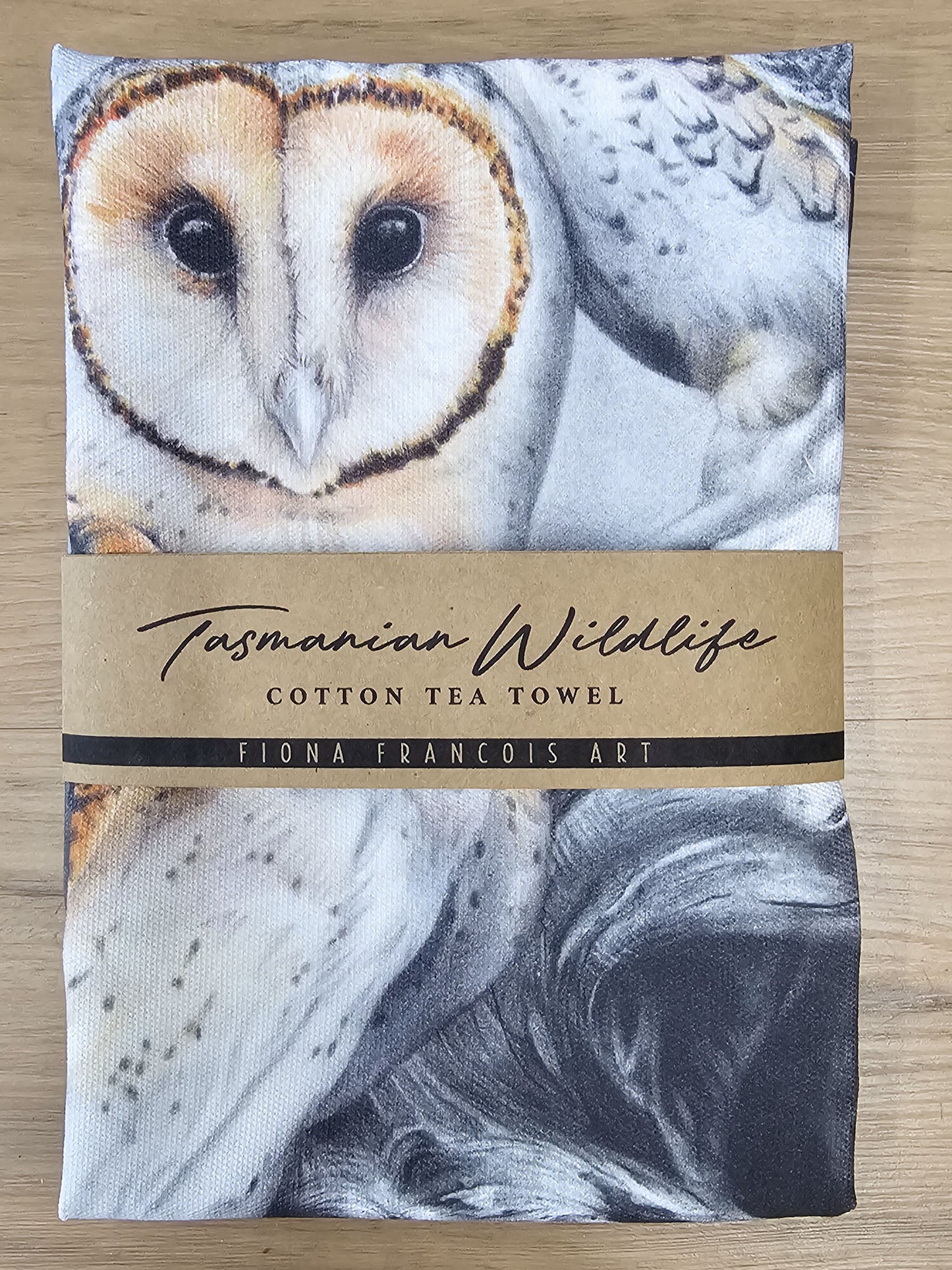 'Tasmanian Masked Owl' Cotton Tea Towel