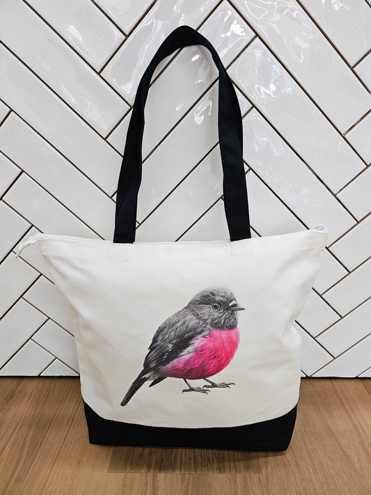 Pink Robin Tote Bag