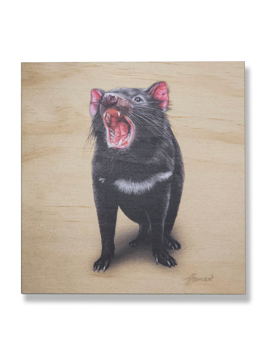 Tasmanian Devil wood print