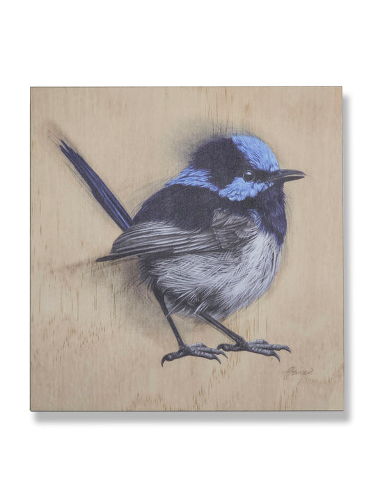 Fairy Wren wood print