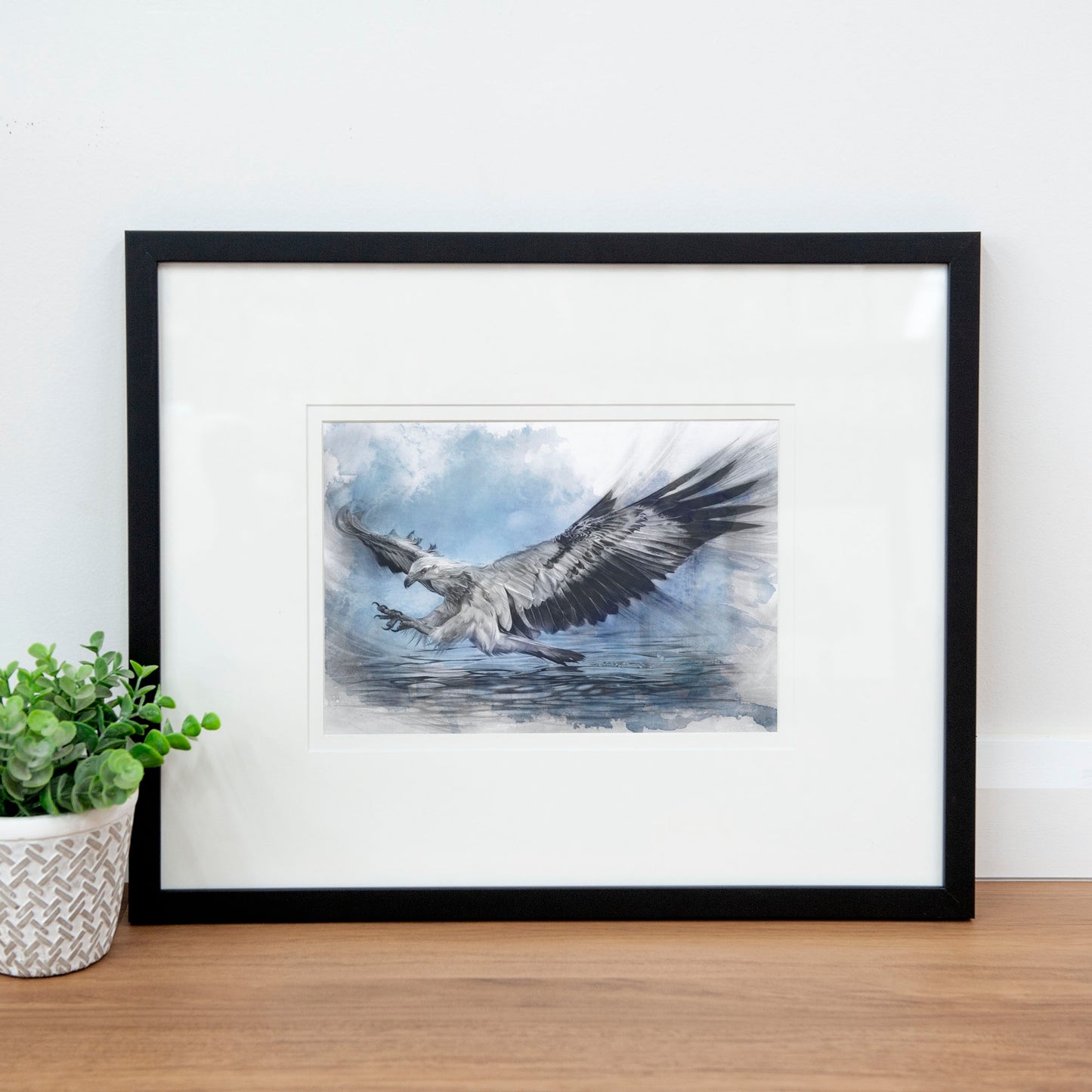 'White-bellied Sea Eagle Blue' art print