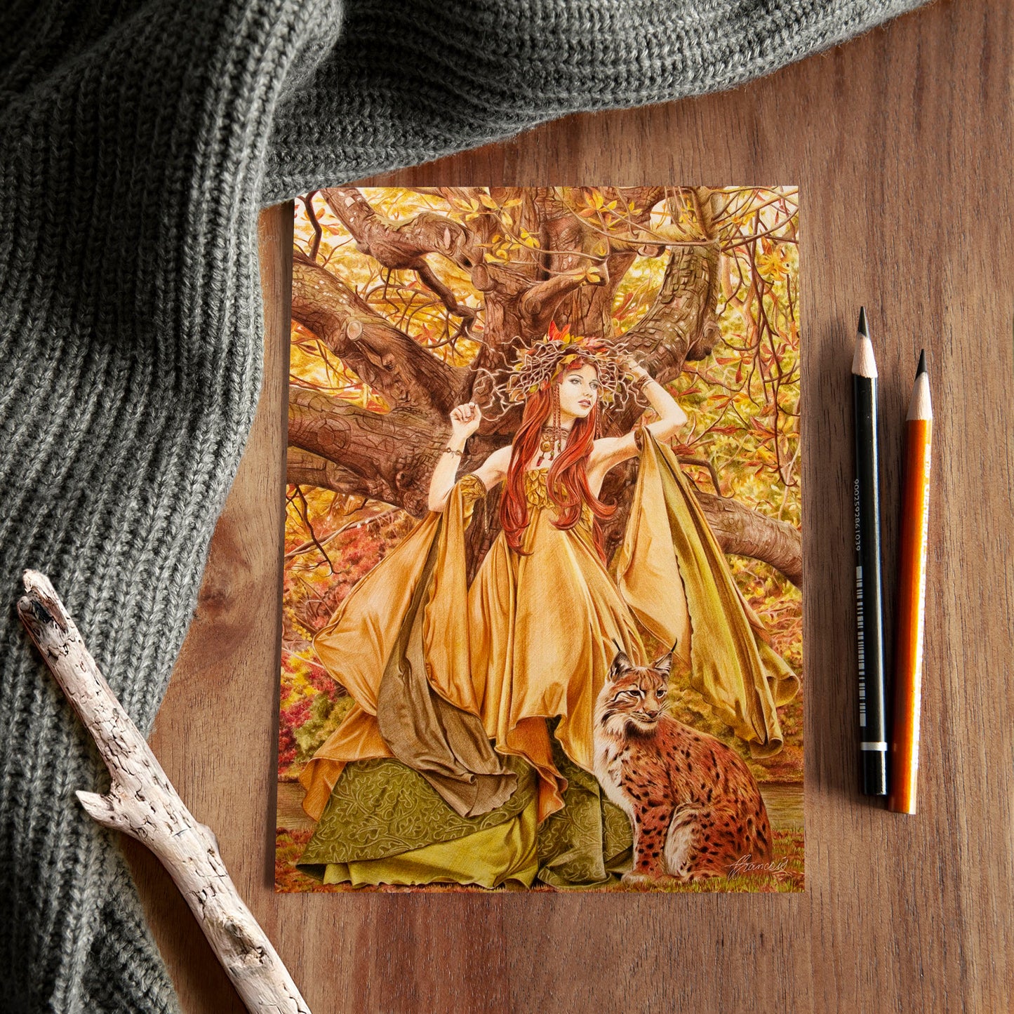 'Autumn Fairy' A5 art card
