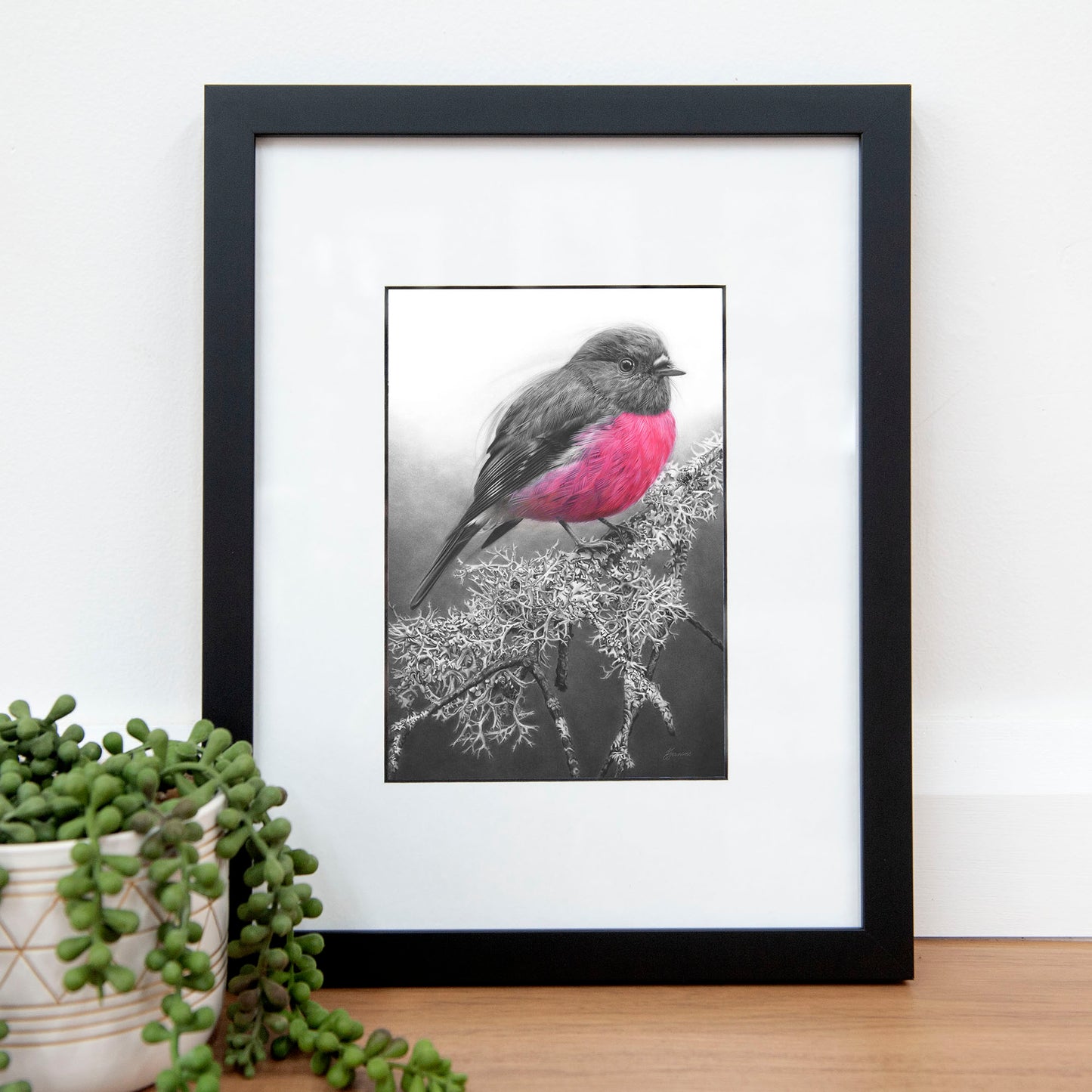 'Pink Robin' A5 art card