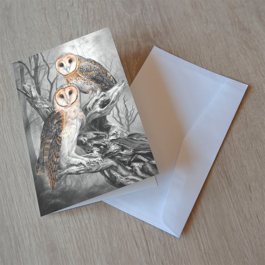 'Tasmanian Masked Owls' greeting card